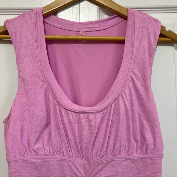 FP Movement Ruched Sleeveless Mini Dress Built-In Shorts Pink Size Large - Picture 3 of 13